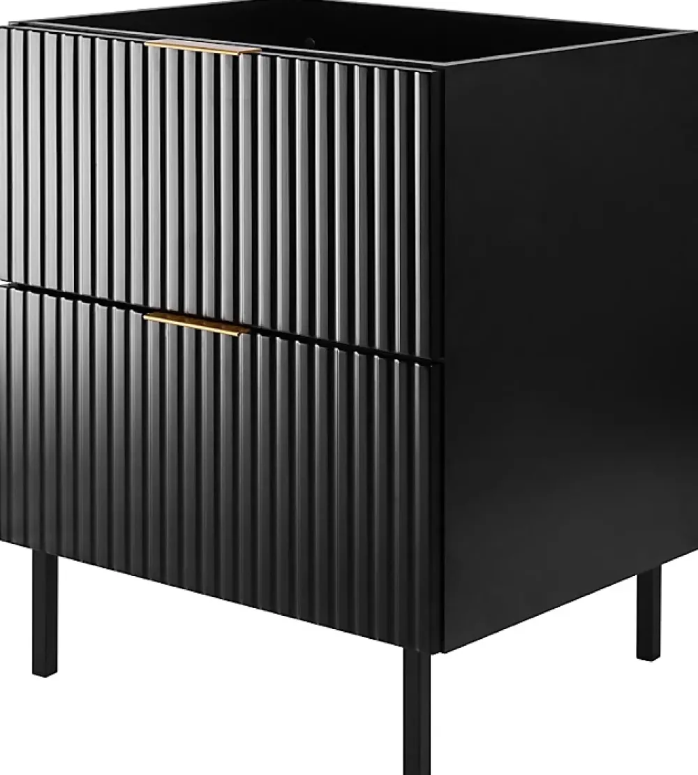 Meuble Sous Lavabo|Furnidea Meuble sous vasque sur pieds FLOW noir 60 cm
