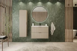 Meuble Sous Lavabo|Furnidea Meuble sous vasque sur pieds FLOW cachemire 80 cm