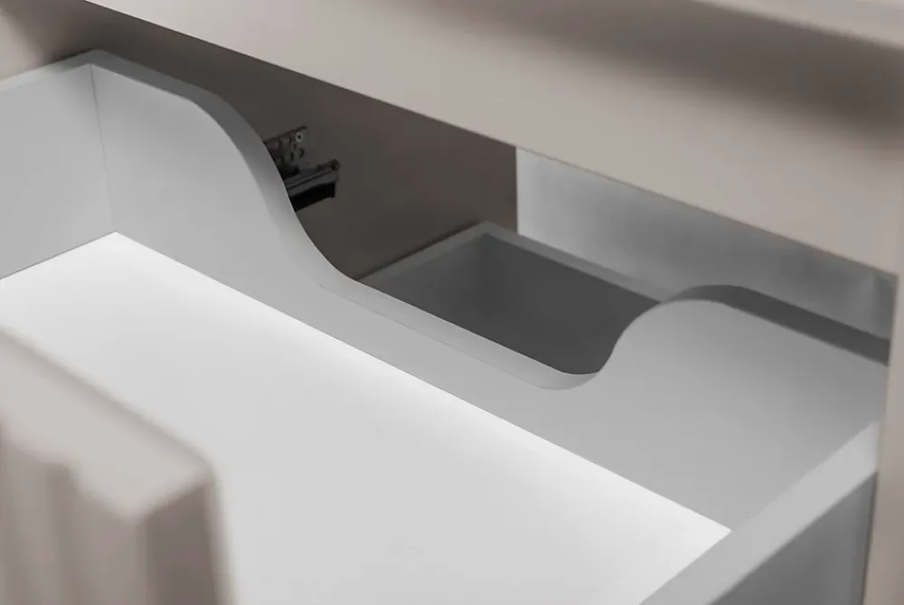 Meuble Sous Lavabo|Furnidea Meuble sous vasque sur pieds FLOW cachemire 80 cm