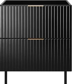 Meuble Sous Lavabo|Furnidea Meuble sous vasque sur pieds FLOW noir 80 cm