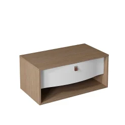 Meuble Buanderie|Decotec Meuble sous vasque suspendu blanc mat 1 tiroir l.90 x H.40 x P.50 cm, Havana