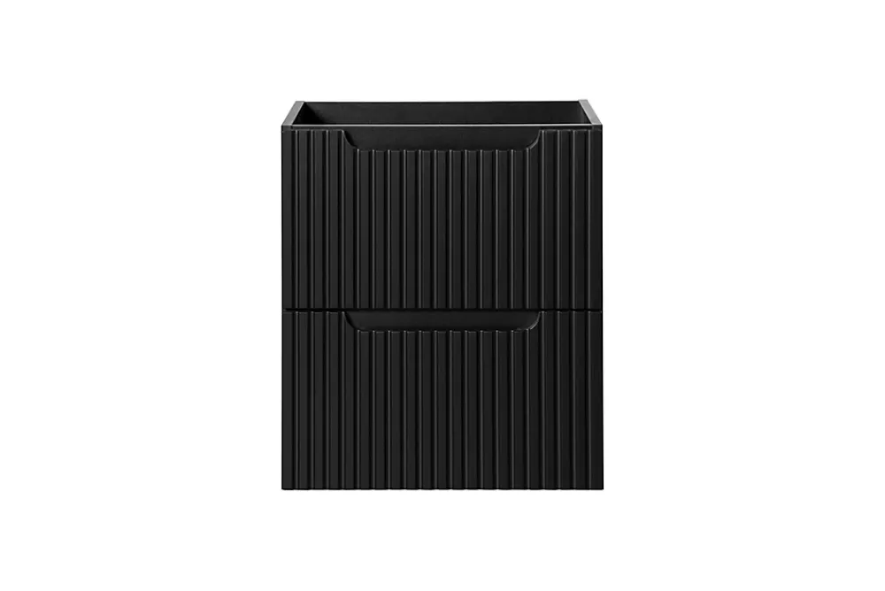 Furnidea Meuble sous vasque suspendu 2 tiroirs NOVA NOIR 50 CM