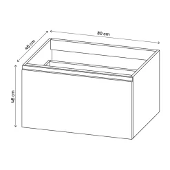GoodHome Meuble sous vasque suspendu blanc mat 2 tiroirs l.80 x H.48 x P.45 cm Levanna