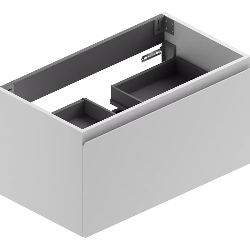 Meuble Sous-Vasque|Ipiemme SRL Meuble sous vasque suspendu blanc mat l.90 x H.46,5 x P.50,5 cm pour évacuation centrale, Pura+