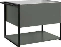 Meuble Sous Lavabo|Furnidea Meuble sous vasque suspendu LOV avec porte-serviettes vert et noir 60 cm