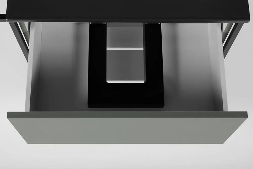 Meuble Sous Lavabo|Furnidea Meuble sous vasque suspendu LOV avec porte-serviettes vert et noir 60 cm