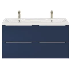 Meuble Buanderie|Meuble De Salle De Bains Faible Profondeur|GoodHome Meuble sous vasque suspendu bleu nuit mat l.120 x H.60 x P.45 cm, Imandra