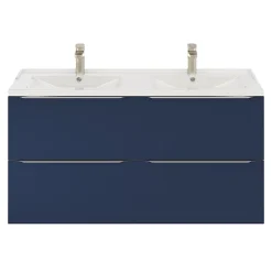 Meuble Buanderie|Meuble De Salle De Bains Faible Profondeur|GoodHome Meuble sous vasque suspendu bleu nuit mat l.120 x H.60 x P.45 cm, Imandra