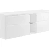 Meuble Sous-Vasque|Vente-unique Meuble sous vasque suspendu - Blanc - 150 cm - MAGDALENA II