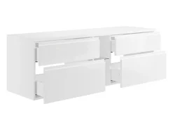 Meuble Sous-Vasque|Vente-unique Meuble sous vasque suspendu - Blanc - 150 cm - MAGDALENA II