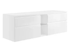 Meuble Sous-Vasque|Vente-unique Meuble sous vasque suspendu - Blanc - 150 cm - MAGDALENA II