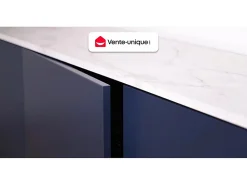 Vente-unique Meuble sous vasque suspendu strié avec planche - Naturel clair - L80 cm - ZEVARA