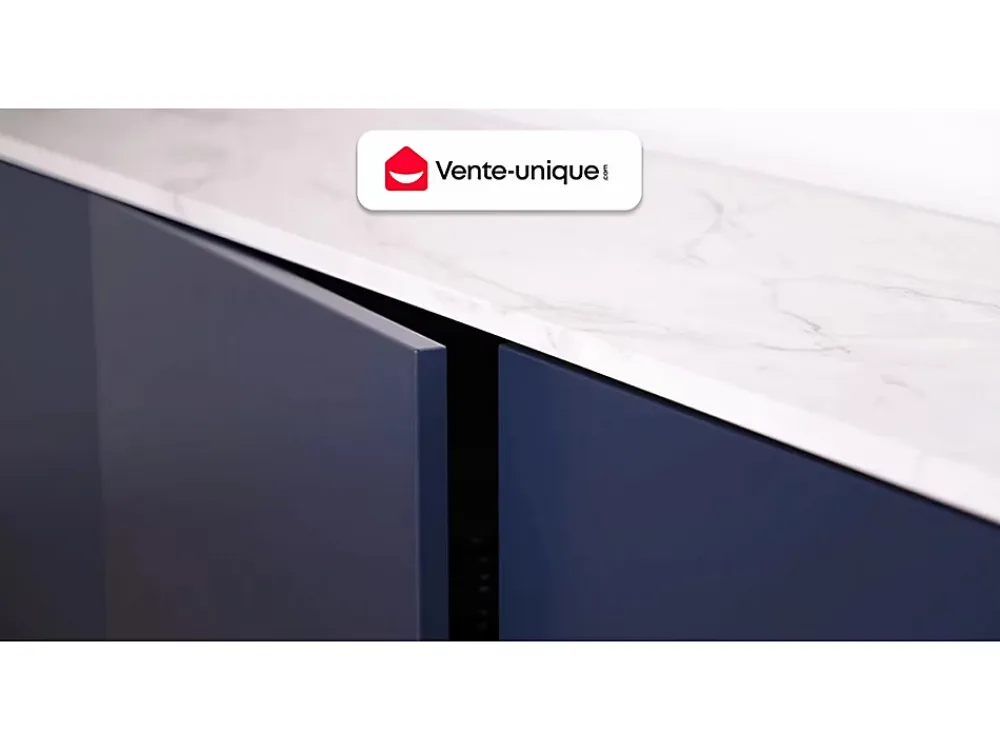 Vente-unique Meuble sous vasque suspendu strié avec planche - Naturel clair - L80 cm - ZEVARA