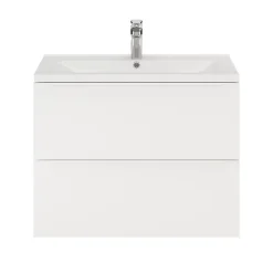Meuble Buanderie|GoodHome Meuble sous vasque suspendu blanc mat l.80 x H.60 x P.45 cm, Imandra