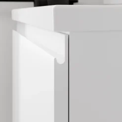 GoodHome Meuble sous vasque suspendu blanc mat 2 tiroirs l.60 x H.48 x P.45 cm Levanna