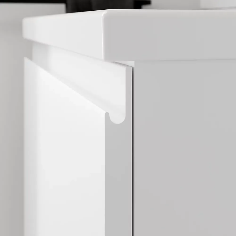 GoodHome Meuble sous vasque suspendu blanc mat 2 tiroirs l.60 x H.48 x P.45 cm Levanna