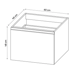GoodHome Meuble sous vasque suspendu blanc mat 2 tiroirs l.60 x H.48 x P.45 cm Levanna