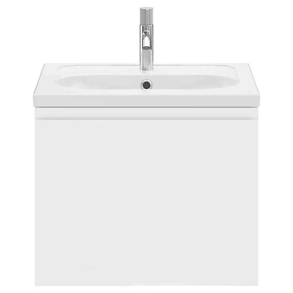 GoodHome Meuble sous vasque suspendu blanc mat 2 tiroirs l.60 x H.48 x P.45 cm Levanna