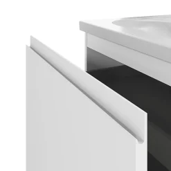 GoodHome Meuble sous vasque suspendu blanc mat 2 tiroirs l.60 x H.48 x P.45 cm Levanna