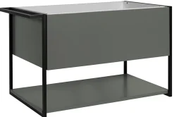 Furnidea Meuble sous vasque suspendu LOV avec porte-serviettes vert et noir 80 cm