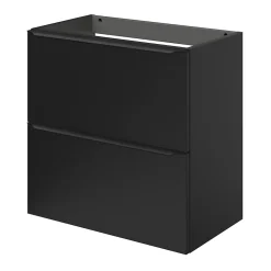 GoodHome Meuble sous vasque suspendu faible profondeur noir mat l.60 x H.60 x P.36 cm, Imandra