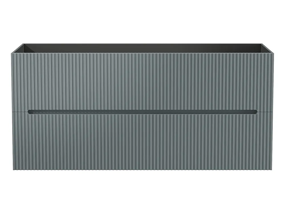 Meuble Sous-Vasque|Vente-unique Meuble sous vasque suspendu strié gris - 120 cm - PAVANI