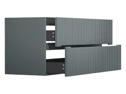 Meuble Sous-Vasque|Vente-unique Meuble sous vasque suspendu strié gris - 120 cm - PAVANI