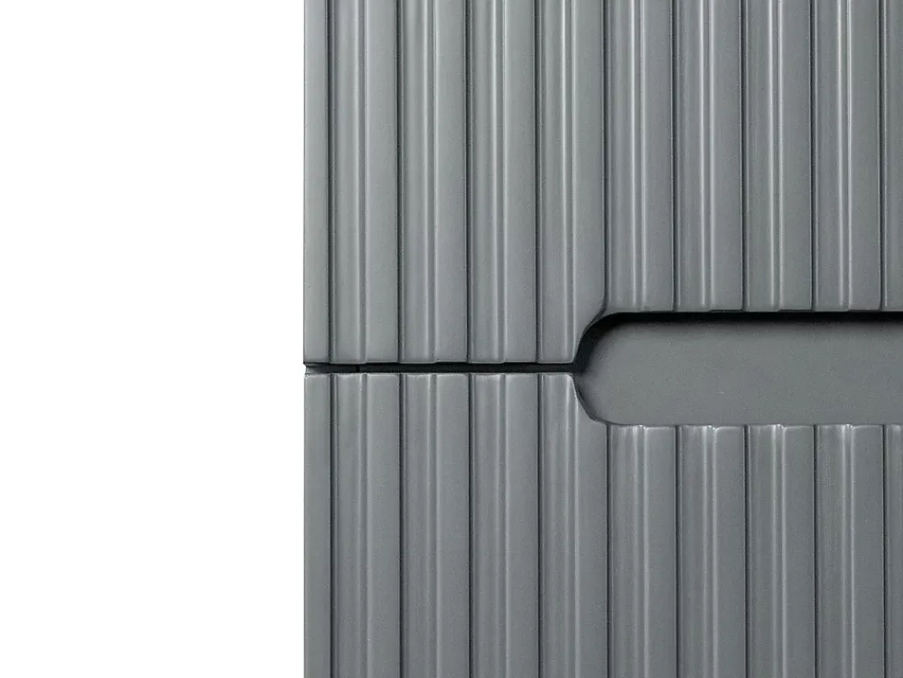 Meuble Sous-Vasque|Vente-unique Meuble sous vasque suspendu strié gris - 120 cm - PAVANI