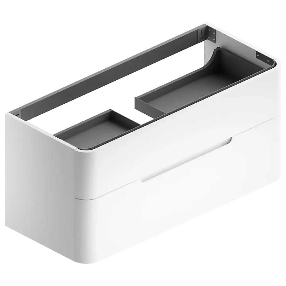 Meuble Sous-Vasque|Meuble Buanderie| Meuble sous vasque suspendu blanc mat l.119 x H.55 x P.50,5 cm, Alba