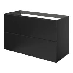 Meuble Buanderie|Meuble De Salle De Bains Faible Profondeur|GoodHome Meuble sous vasque suspendu noir mat l.100 x H.60 x P.45 cm, Imandra