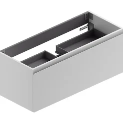 Ipiemme SRL Meuble sous vasque suspendu blanc mat l.120 x H.46,5 x P.50,5 cm évacuation centrale, Pura+
