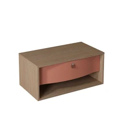 Decotec Meuble sous vasque suspendu terracotta mat 1 tiroir l.90 x H.40 x P.50 cm, Havana