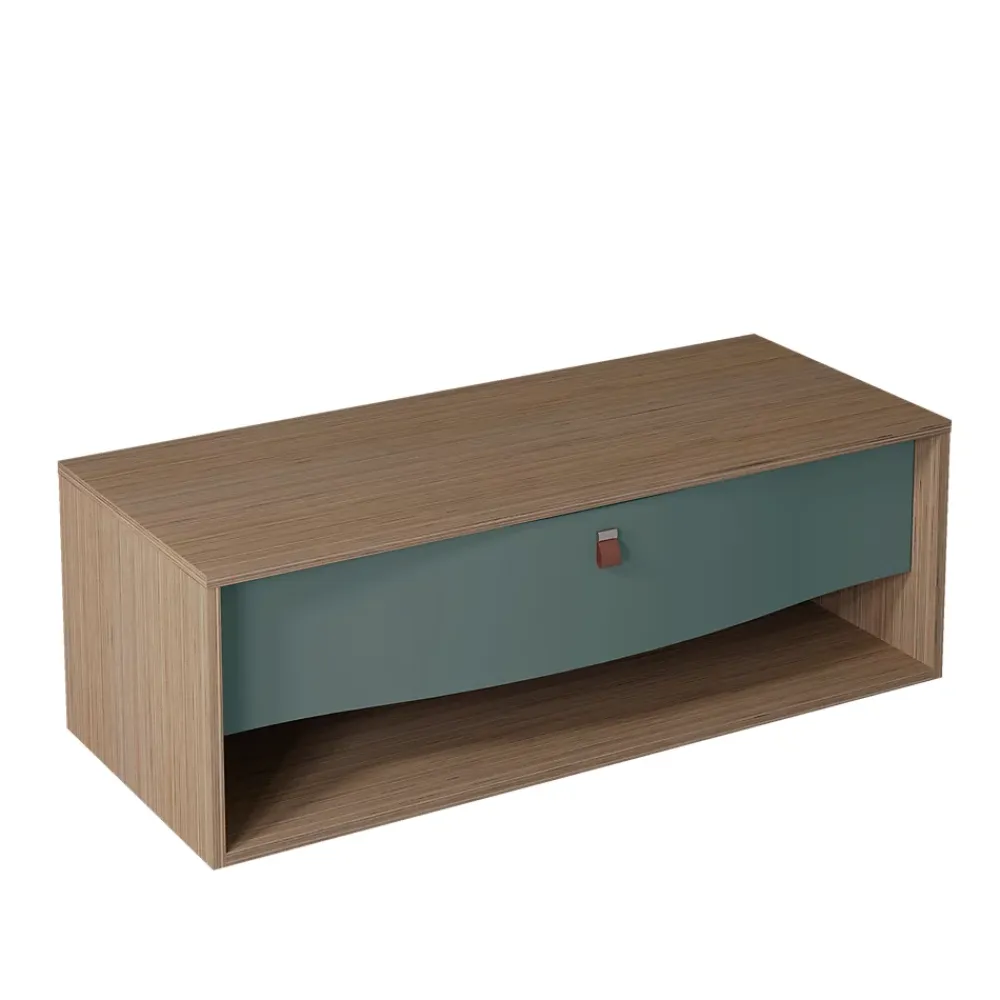 Decotec Meuble sous vasque suspendu vert toundra mat 1 tiroir l.120 x H.40 x P.50 cm, Havana