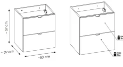 Meuble Sous-Vasque|Furnidea Meuble sous vasque suspendu 2 tiroirs NOVA OAK 50 CM