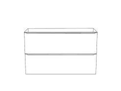 GoodHome Meuble sous vasque suspendu effet chêne l.100 x H.60 x P.45 cm, Imandra