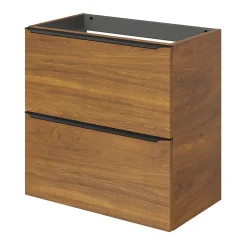 GoodHome Meuble sous vasque suspendu faible profondeur effet noyer l.60 x H.60 x P.36 cm, Imandra