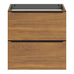 GoodHome Meuble sous vasque suspendu faible profondeur effet noyer l.60 x H.60 x P.36 cm, Imandra