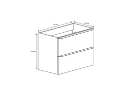 GoodHome Meuble sous vasque suspendu effet chêne l.80 x H.60 x P.45 cm, Imandra