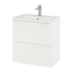 Meuble Buanderie|Meuble Sous-Vasque|GoodHome Meuble sous vasque suspendu faible profondeur blanc mat l.60 x H.60 x P.36 cm, Imandra