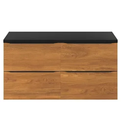 Meuble Buanderie|Meuble De Salle De Bains Faible Profondeur|GoodHome Meuble sous vasque suspendu effet noyer l.120 x H.60 x P.45 cm, Imandra