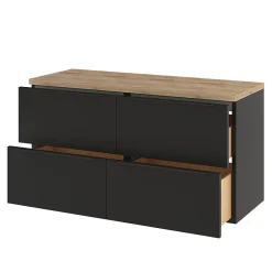 GoodHome Meuble sous vasque suspendu noir mat l.120 x H.60 x P.45 cm, Imandra