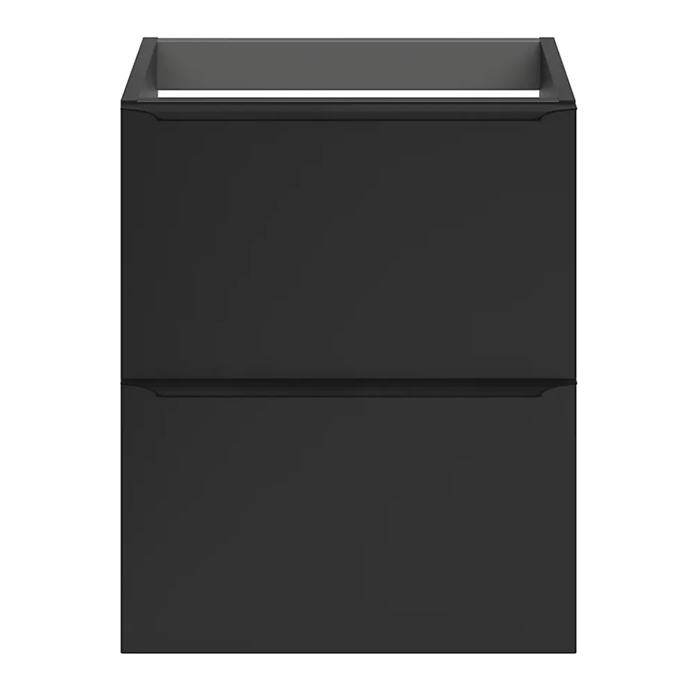 Meuble Buanderie|Meuble De Salle De Bains Faible Profondeur|GoodHome Meuble sous vasque suspendu faible profondeur noir mat l.50 x H.60 x P.36 cm, Imandra