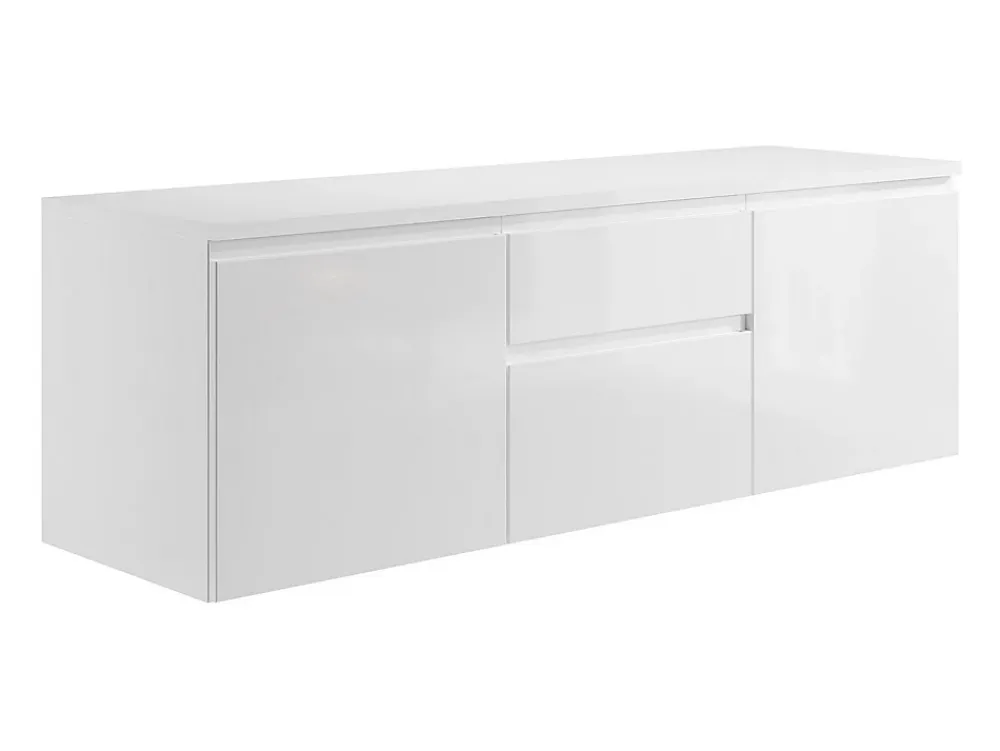 Vente-unique Meuble sous vasque suspendu - Blanc - 150 cm - JIMENA II