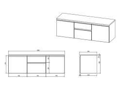 Vente-unique Meuble sous vasque suspendu - Blanc - 150 cm - JIMENA II