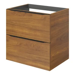 GoodHome Meuble sous vasque suspendu effet noyer l.60 x H.60 x P.45 cm, Imandra