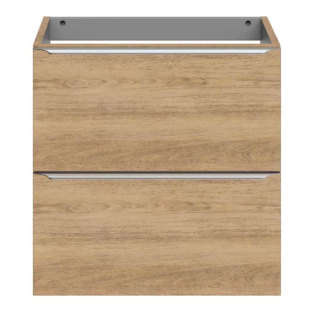 GoodHome Meuble sous vasque suspendu faible profondeur effet chêne l.60 x H.60 x P.36 cm, Imandra