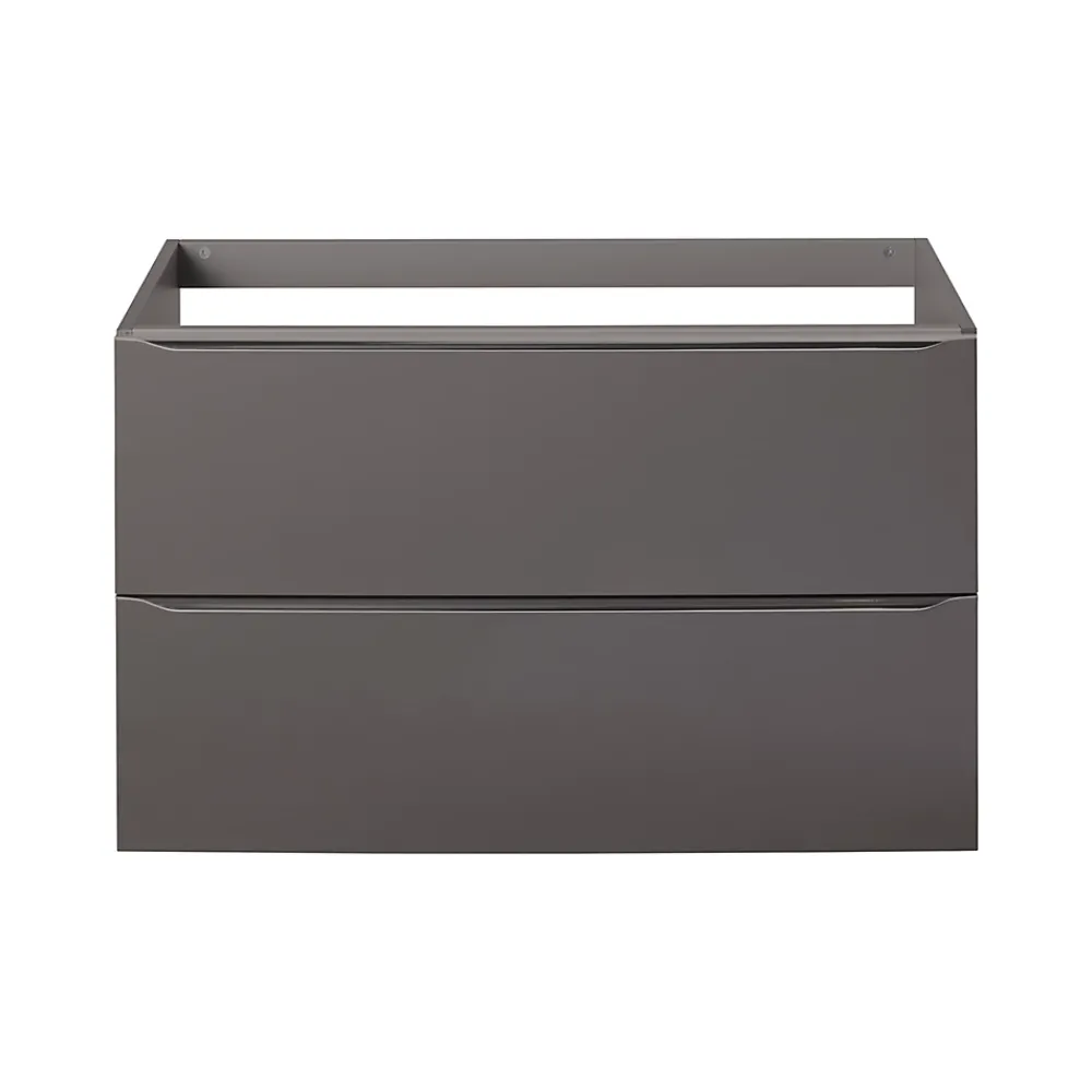 GoodHome Meuble sous vasque suspendu gris taupe brillant l.100 x H.60 x P.45 cm, Imandra