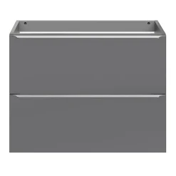Meuble Sous-Vasque|Meuble Buanderie|GoodHome Meuble sous vasque suspendu faible profondeur gris brillant l.80 x H.60 x P.36 cm, Imandra