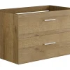Meuble Sous-Vasque|Vente-unique Meuble sous vasque suspendu - Coloris naturel clair - 80 cm - KAYLA