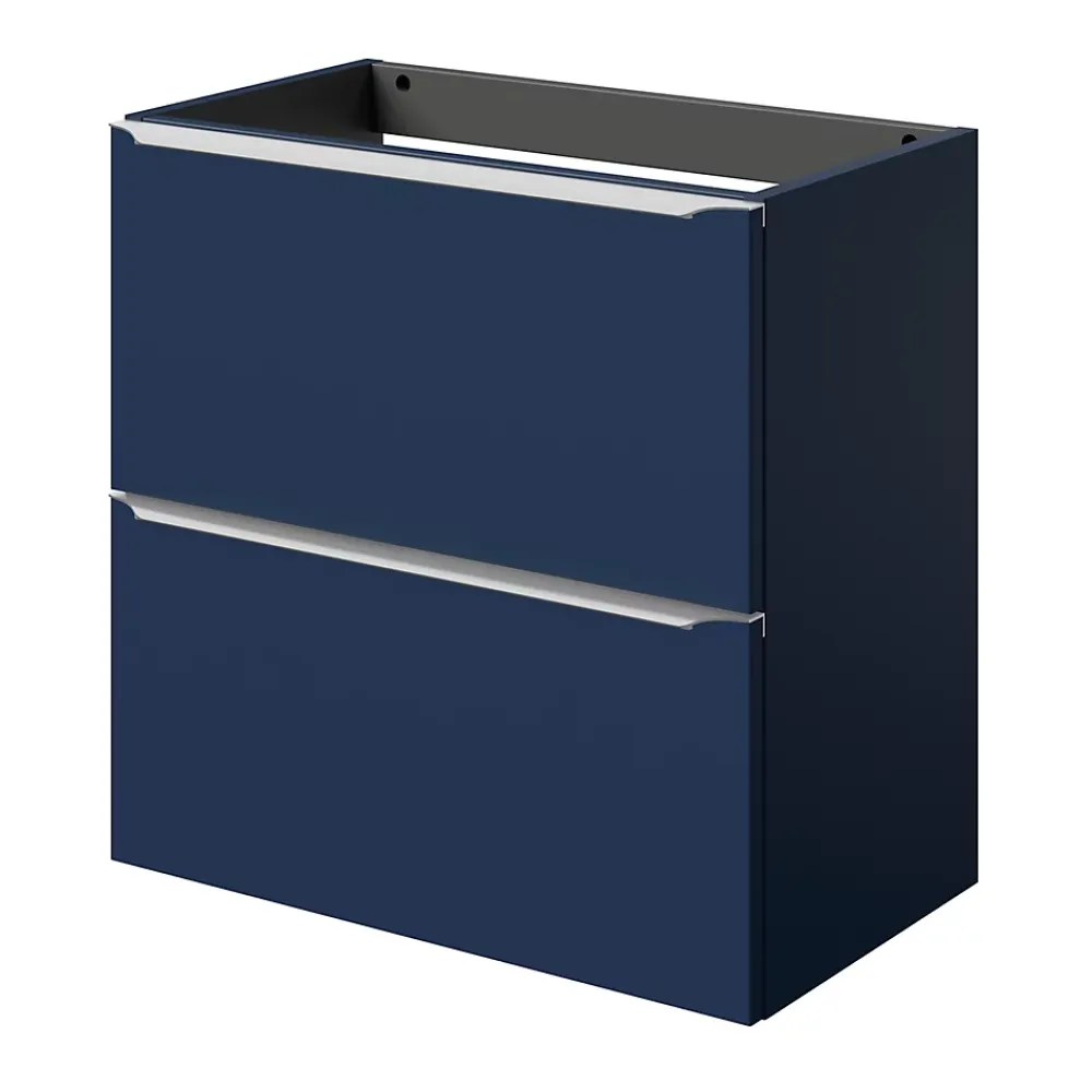 Meuble Buanderie|Meuble De Salle De Bains Faible Profondeur|GoodHome Meuble sous vasque suspendu faible profondeur bleu nuit mat l.60 x H.60 x P.36 cm, Imandra